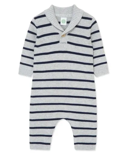 Navy/Gray Striped Knit Coverall
