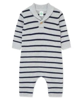 Navy/Gray Striped Knit Coverall