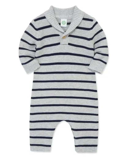 Navy/Gray Striped Knit Coverall