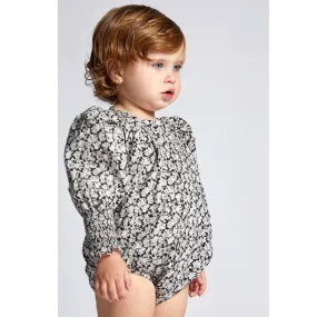 Nueces Black Floral Madrid Romper