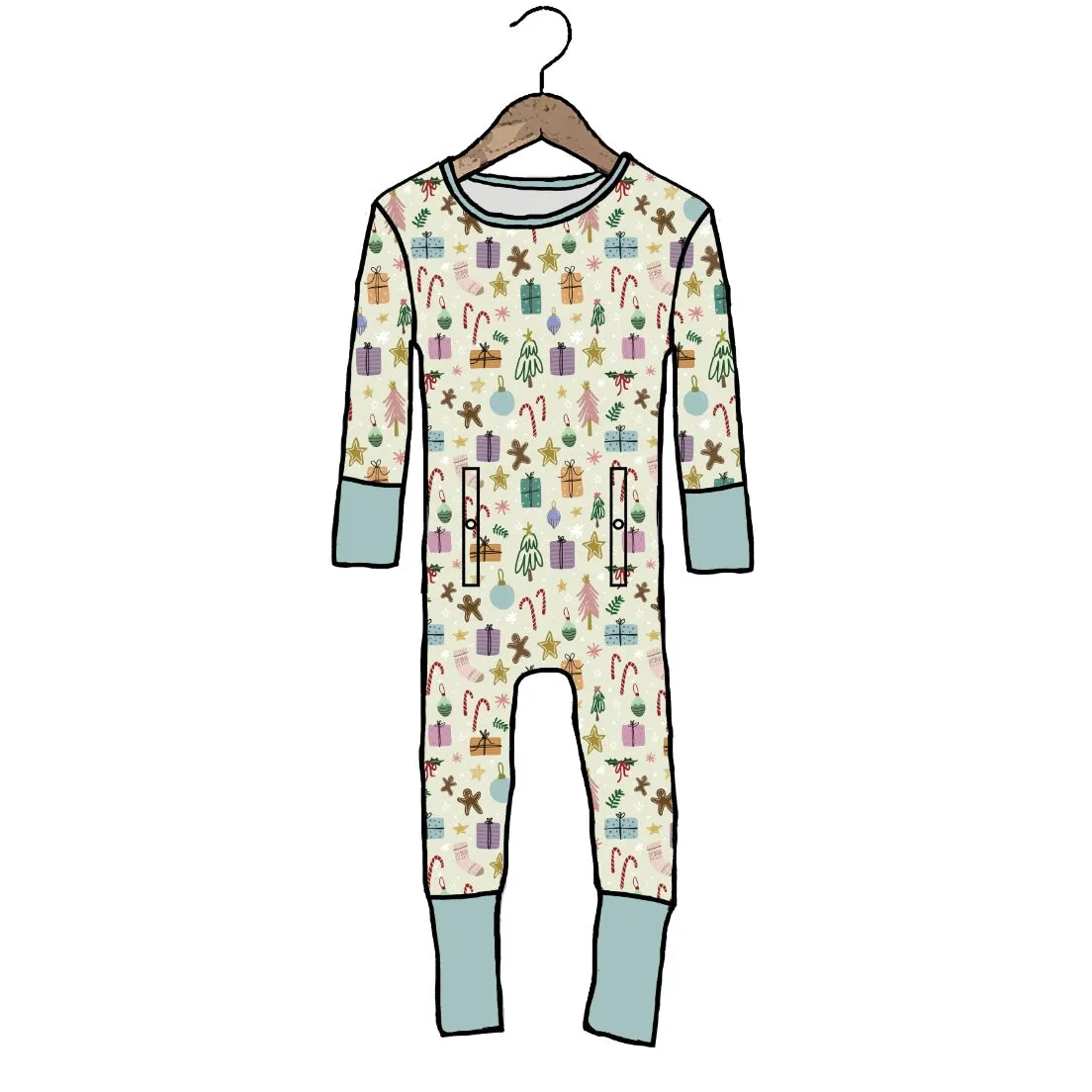 Oh What Fun It Is Adaptive Tube Access with snaps Kid's Day to Night Romper