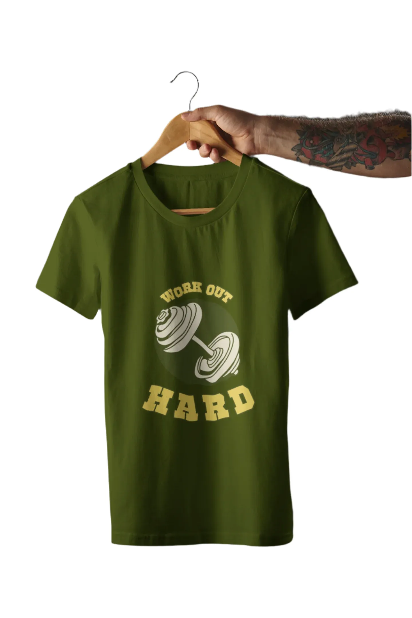 Olive Green Workout Plus-size T-Shirt