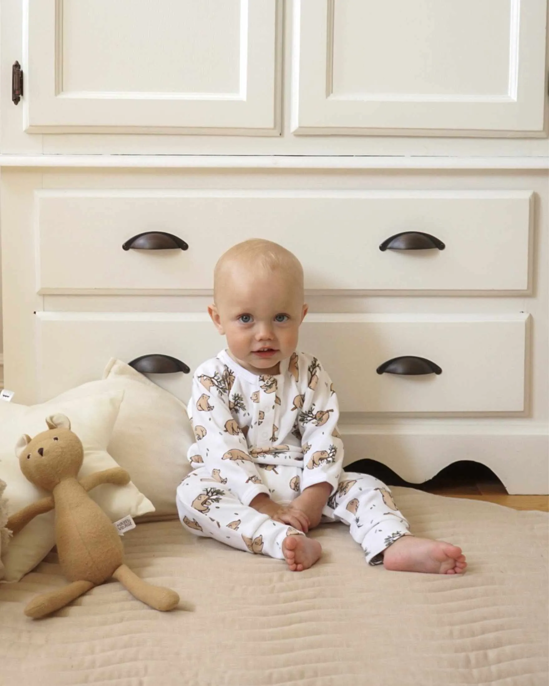 Organic cotton baby romper - Bear