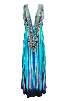 Partywear Blue Long Dress
