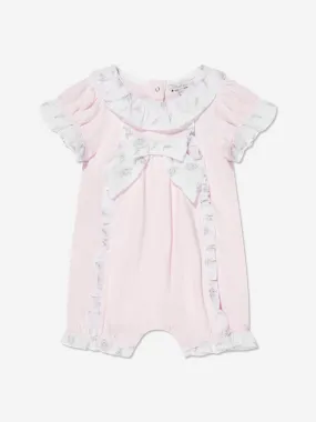 Patachou Baby Girls Frilly Bow Romper in Pink