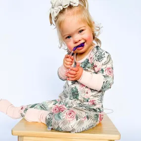 Peony Tropic Adaptive Tube Access with snaps Day to Night Romper