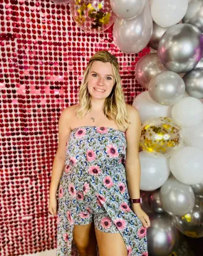 Pink Spring Is Calling Floral Romper