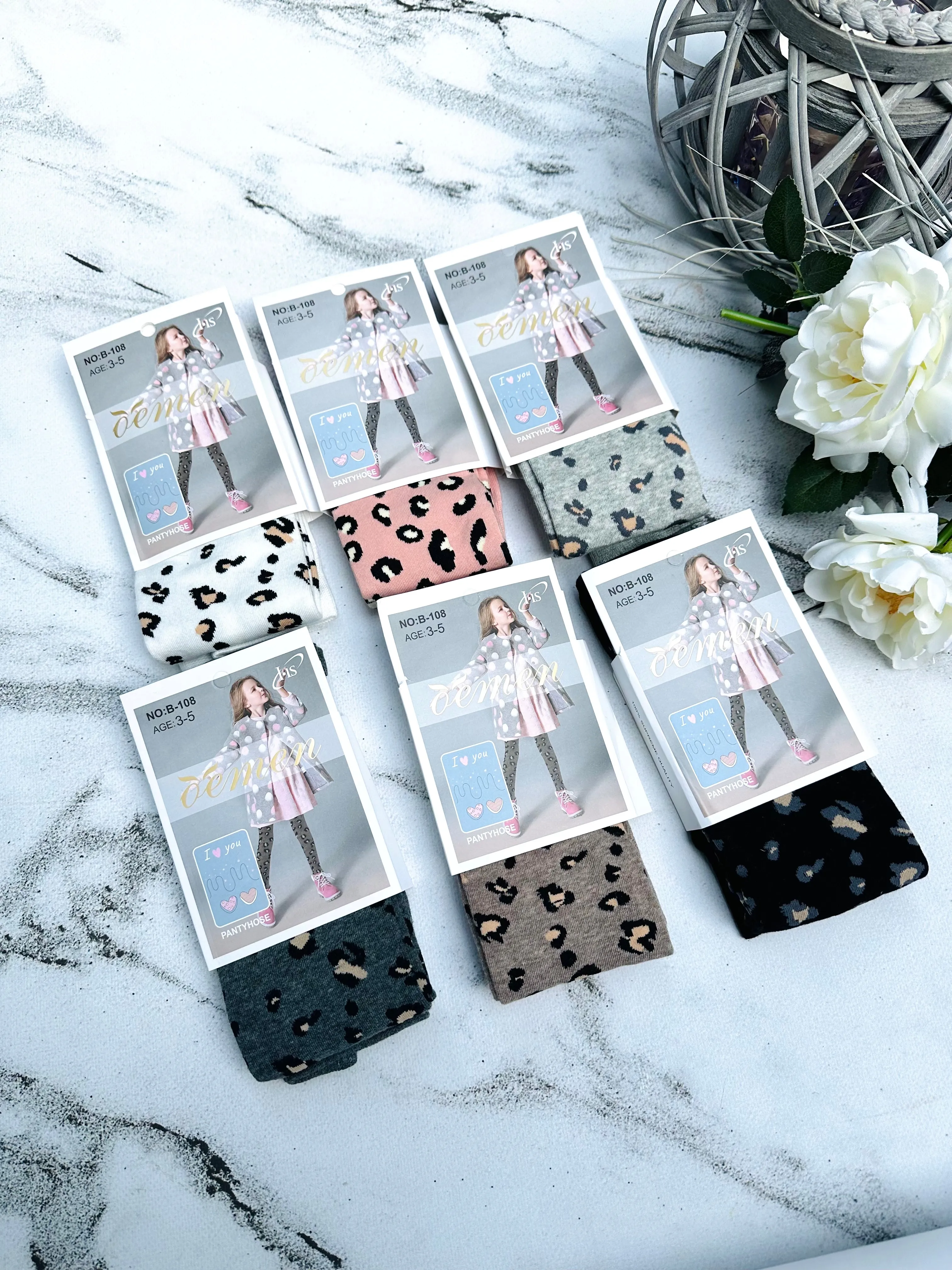 Pink wild print tights