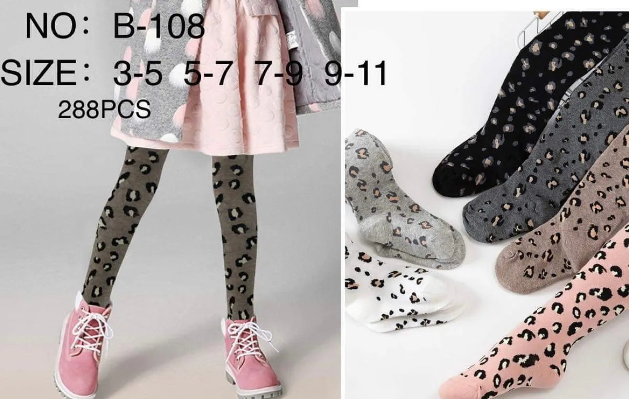 Pink wild print tights