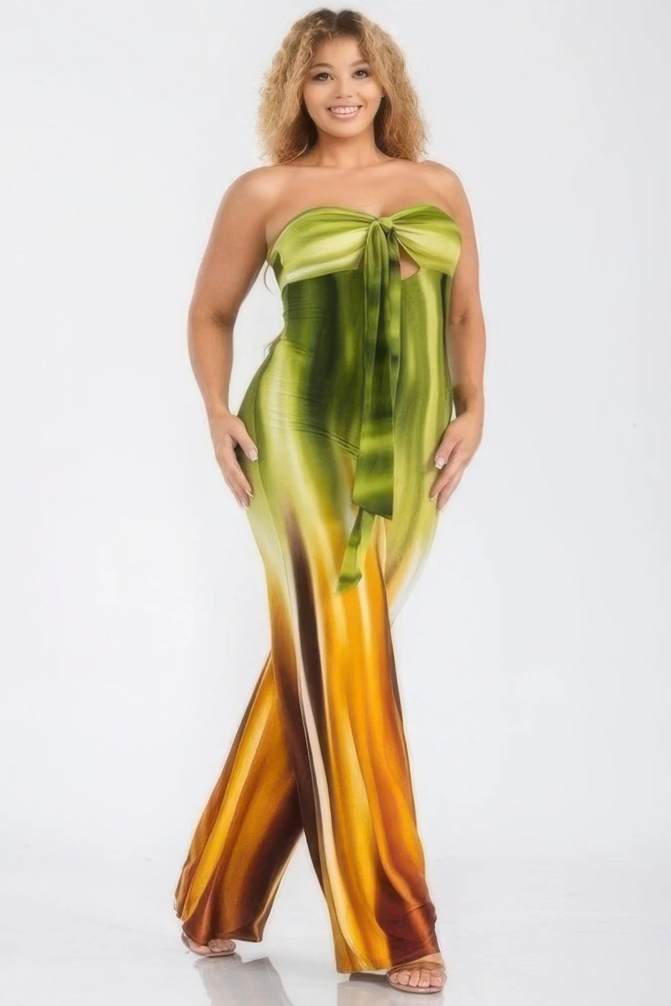 Plus Print Off Shoulder Jumpsuit