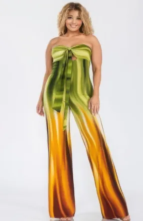 Plus Print Off Shoulder Jumpsuit