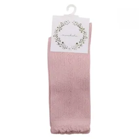 POINTELLE KNEE HIGH SOCKS - DUSKY PINK