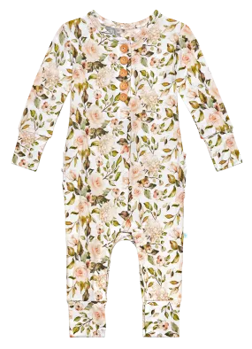 Posh Peanut Katherine L/S Ruffled Henley Romper
