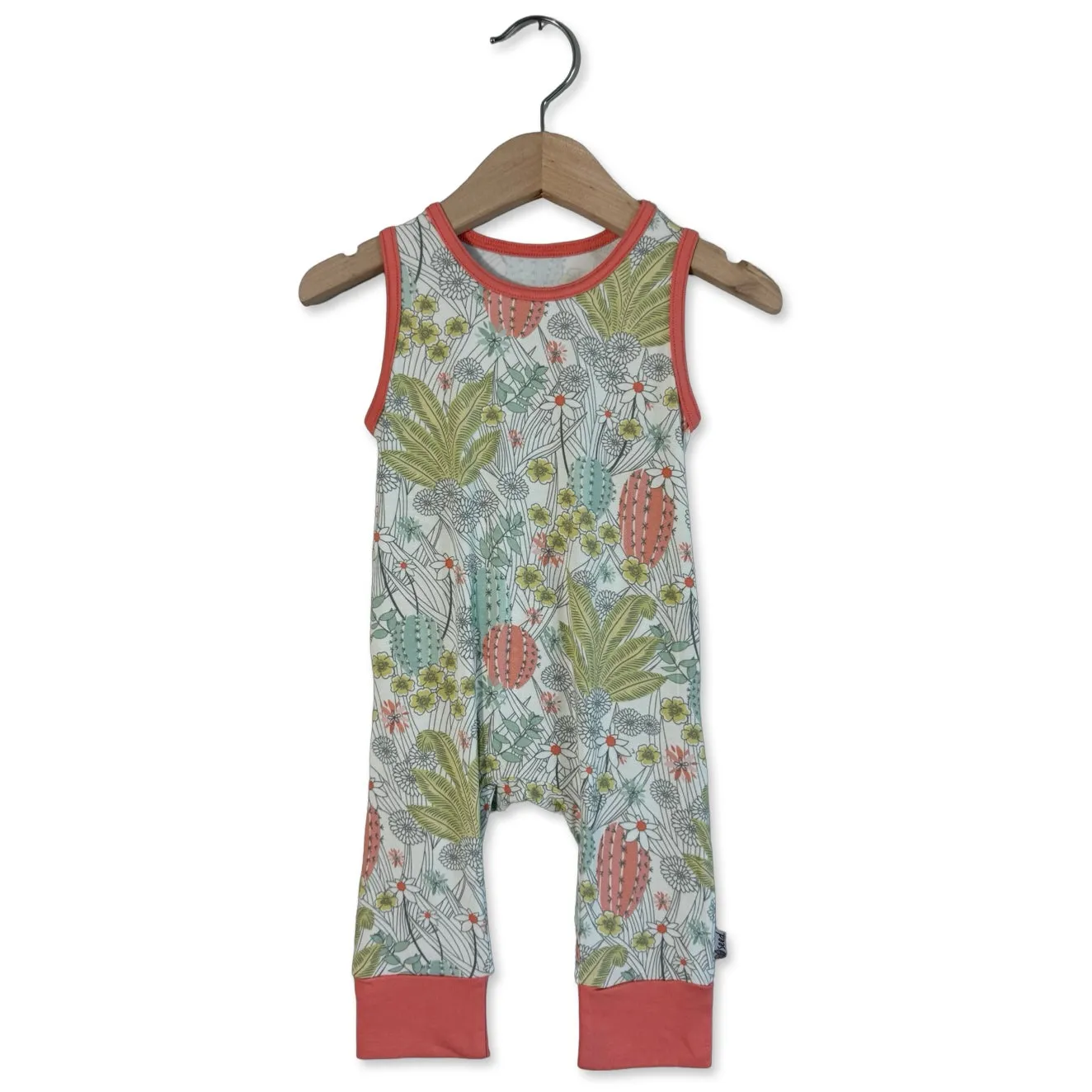 Prickly Petals Mini Ribbed Kid’s Sleeveless Romper
