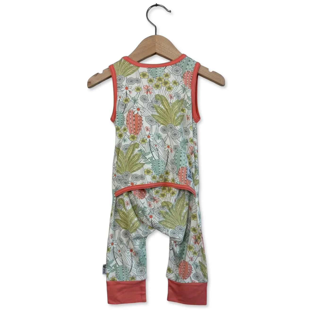 Prickly Petals Mini Ribbed Kid’s Sleeveless Romper