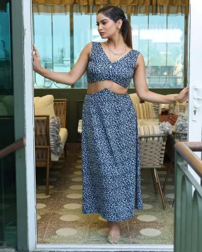 Printed Cut-Out Maxi Dress