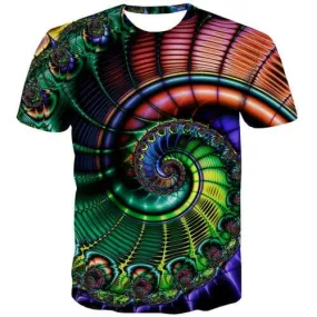 Psychedelic T-shirt Men Dizziness T shirts Funny Colorful Tshirts Casual Flower T-shirts 3d Vortex Tshirt Printed Short Sleeve