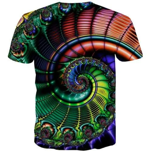 Psychedelic T-shirt Men Dizziness T shirts Funny Colorful Tshirts Casual Flower T-shirts 3d Vortex Tshirt Printed Short Sleeve