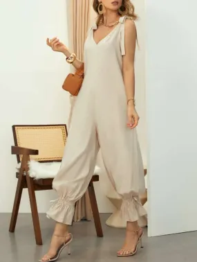 puffy ankle cuff jumpsuit