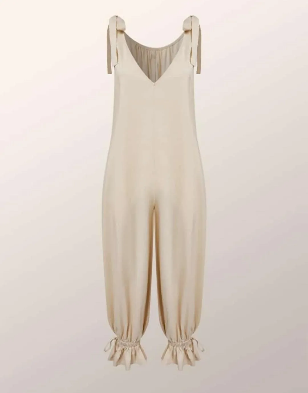 puffy ankle cuff jumpsuit
