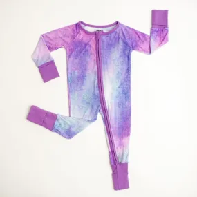 Purple Watercolor Bamboo Zippy Romper 0-3 M