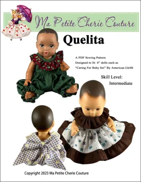 Quelita Dress and Romper 8" Baby Doll Clothes Pattern