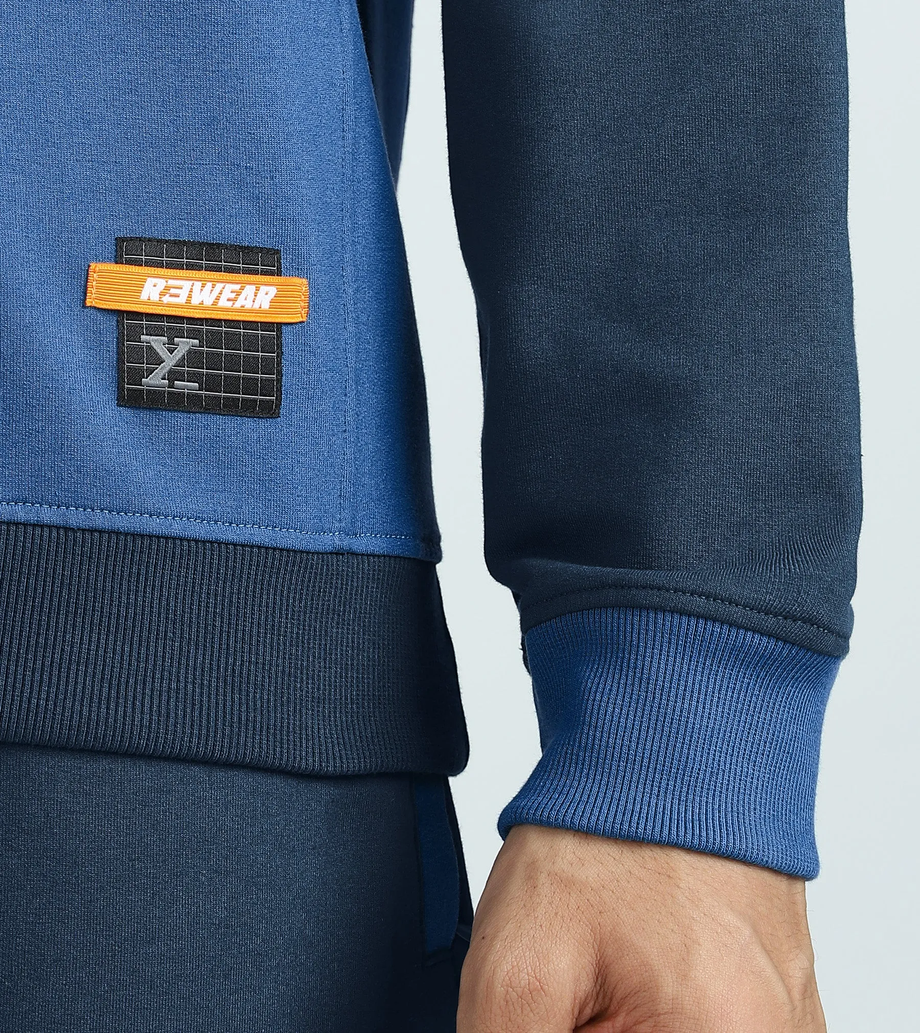 Quest French Terry Cotto-Blend Sweatshirt And Joggers Co-ord Set Atlas Blue