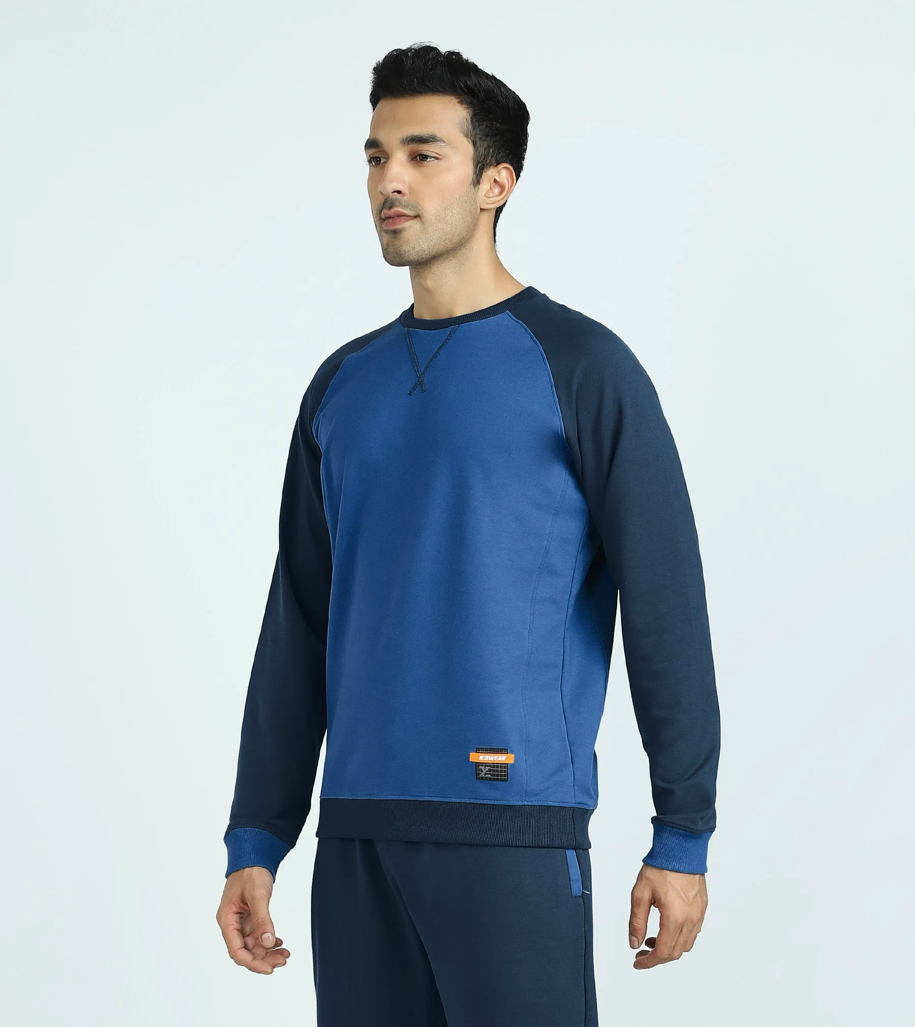 Quest French Terry Cotto-Blend Sweatshirt And Joggers Co-ord Set Atlas Blue