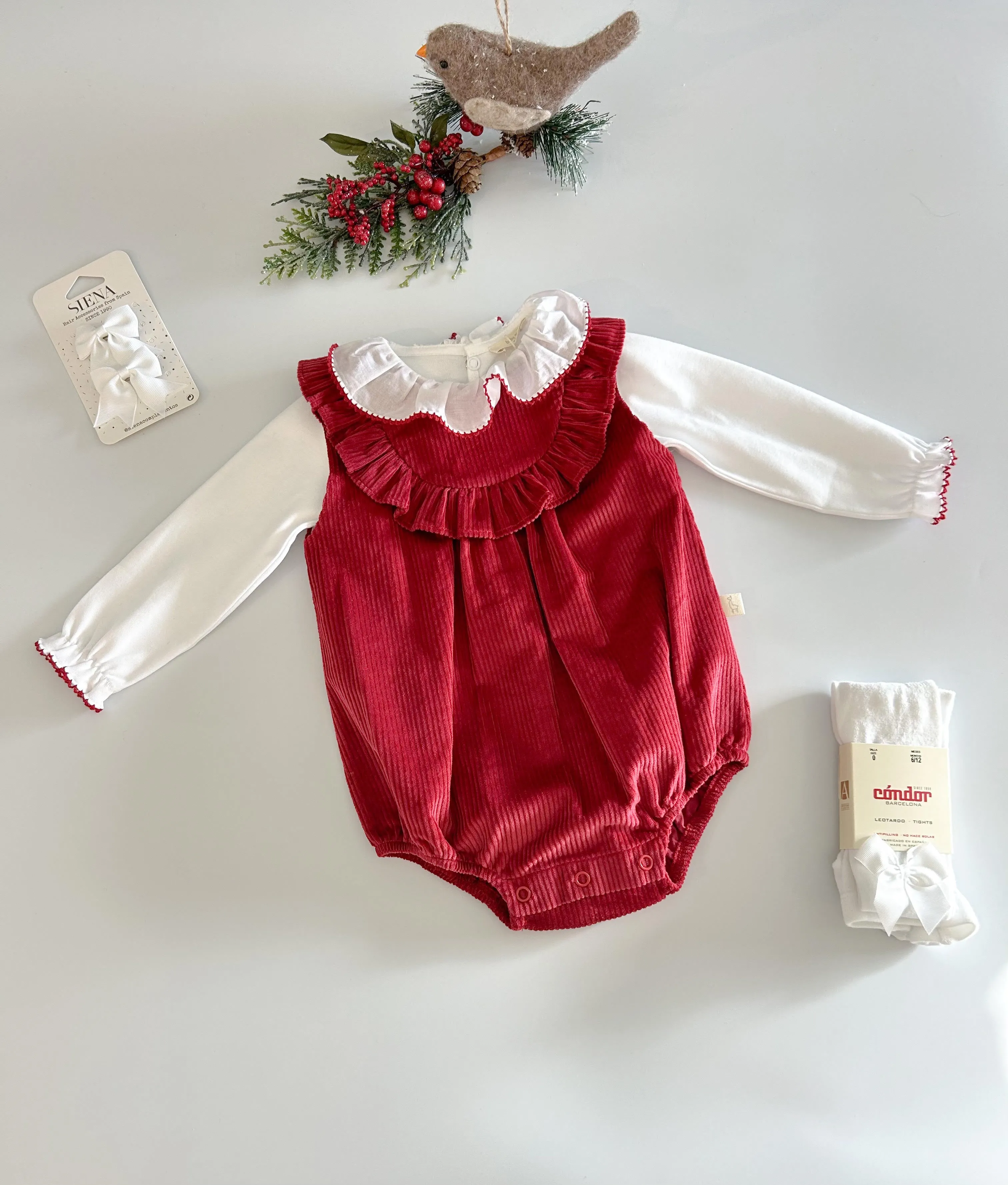 Romper with Frill - Corduroy