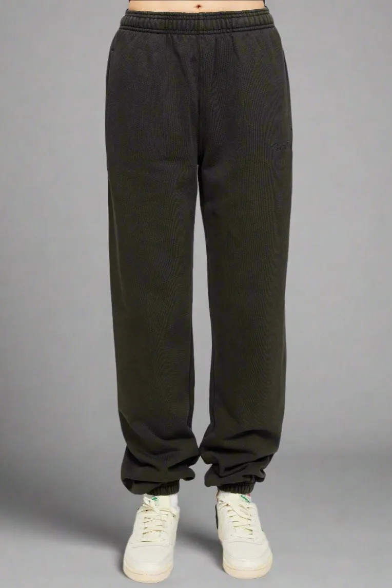 Samii Ryan Black Stone Wash Sweatpants