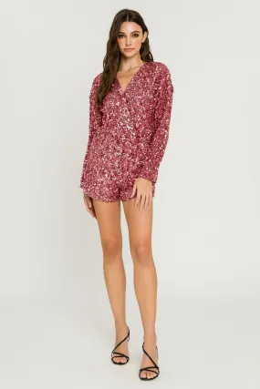 Sequin Wrap Romper