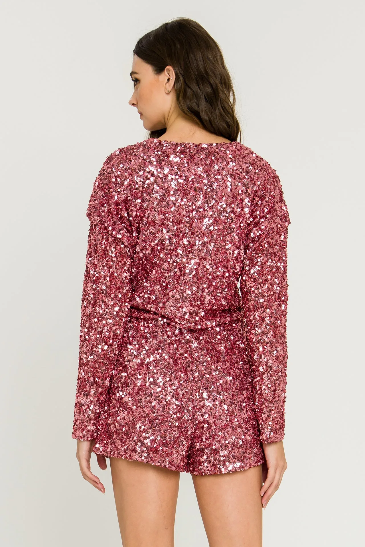 Sequin Wrap Romper