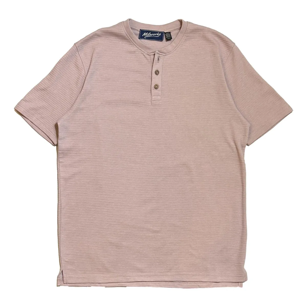 Short Sleeve Henley Dusty Cream