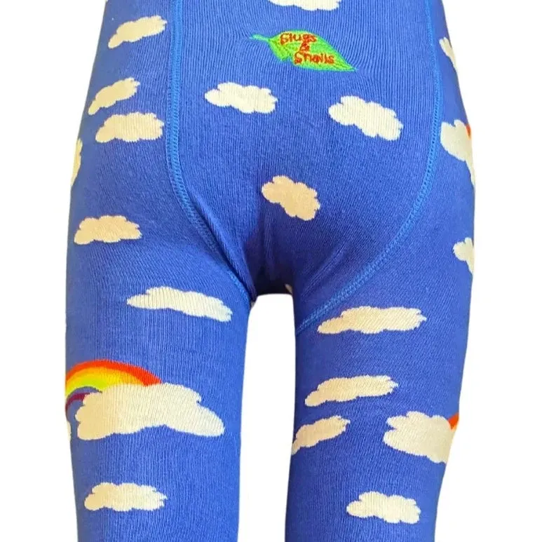 Slugs & Snails Footless Tights Rainbow Clouds