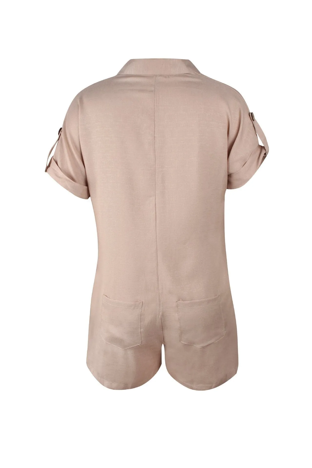 Streetwear Short Sleeve Shirt Romper - Red