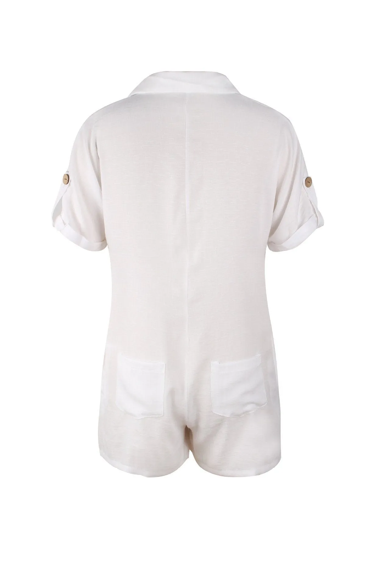 Streetwear Short Sleeve Shirt Romper - Red