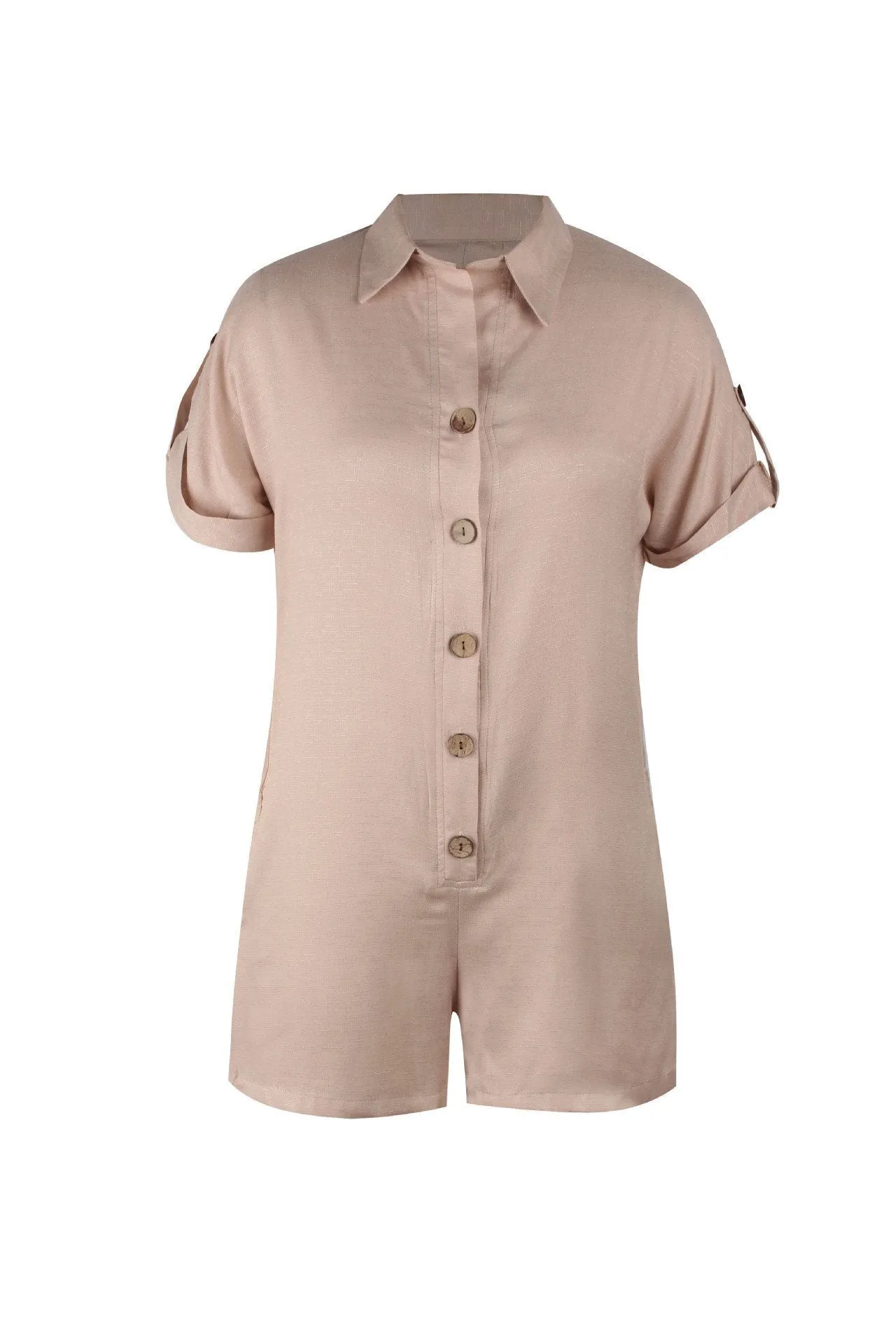 Streetwear Short Sleeve Shirt Romper - Red