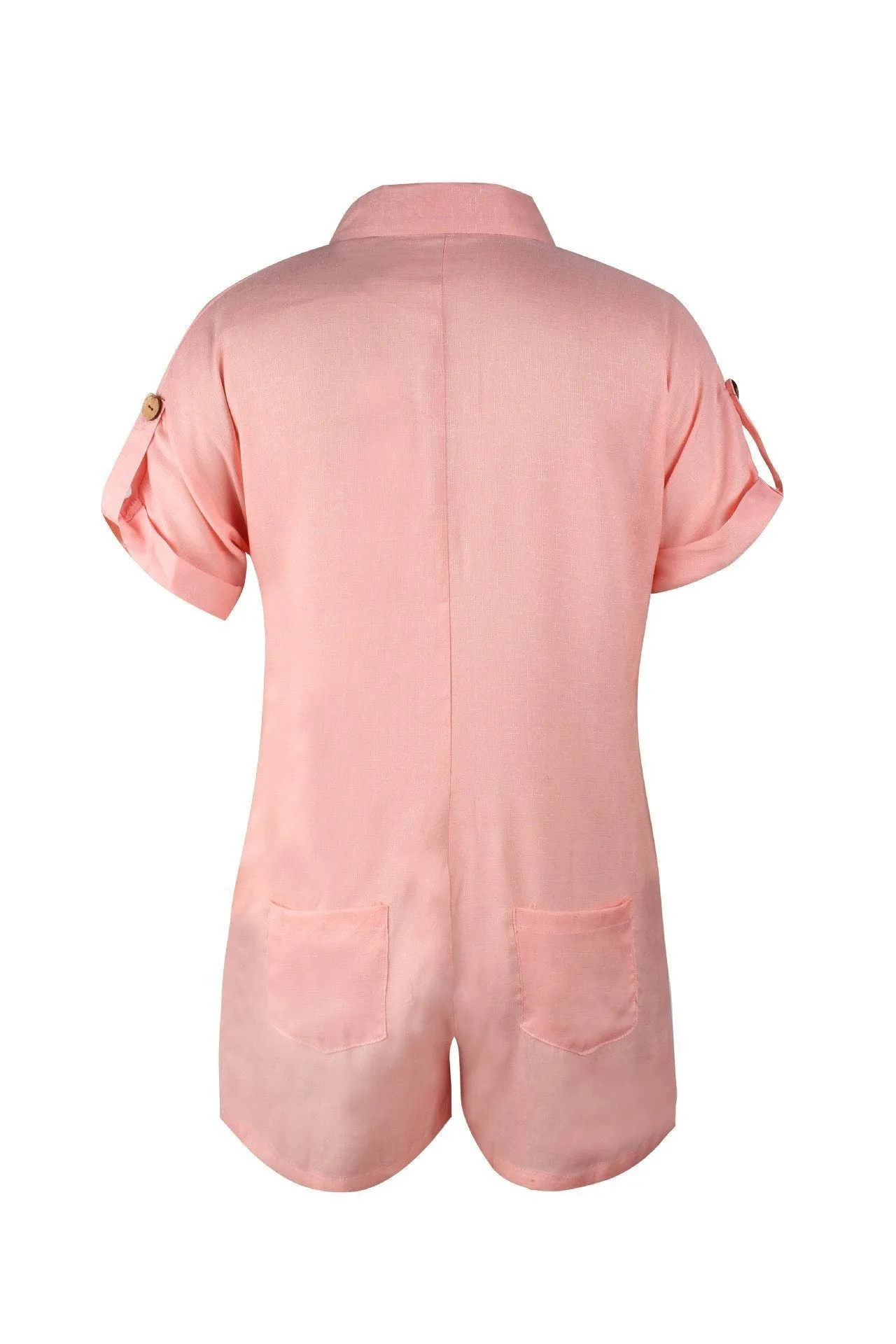 Streetwear Short Sleeve Shirt Romper - Red