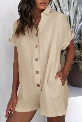 Streetwear Short Sleeve Shirt Romper