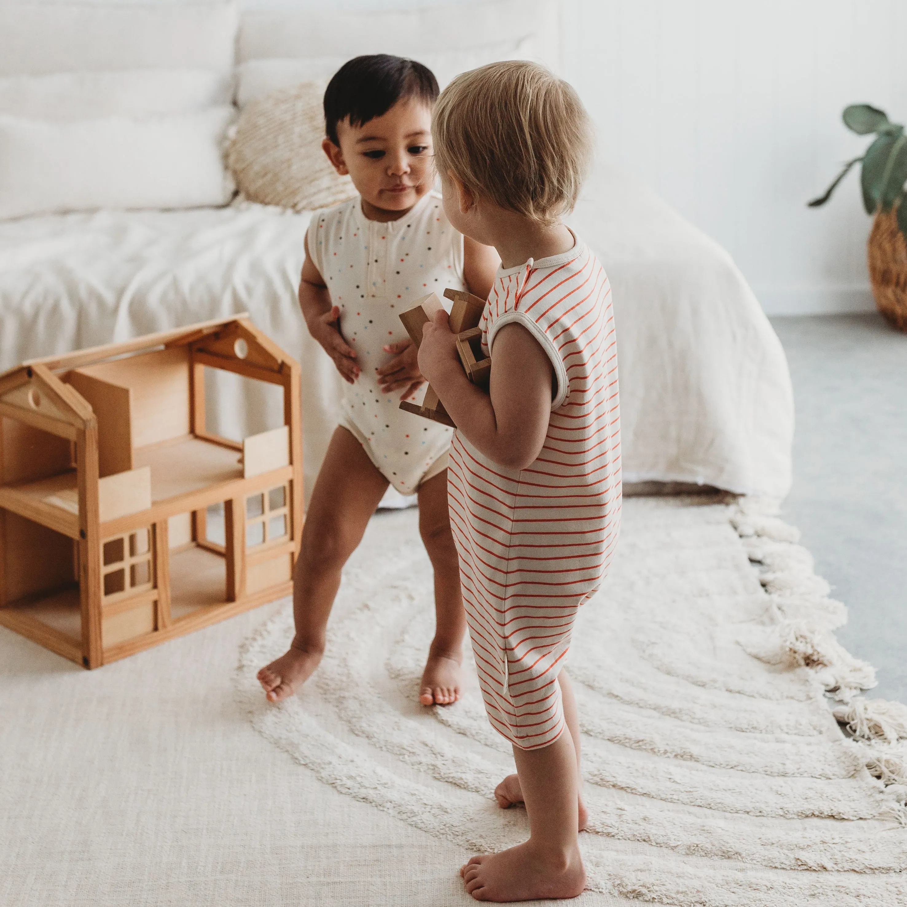 Summer Romper - Tigerlily Stripe
