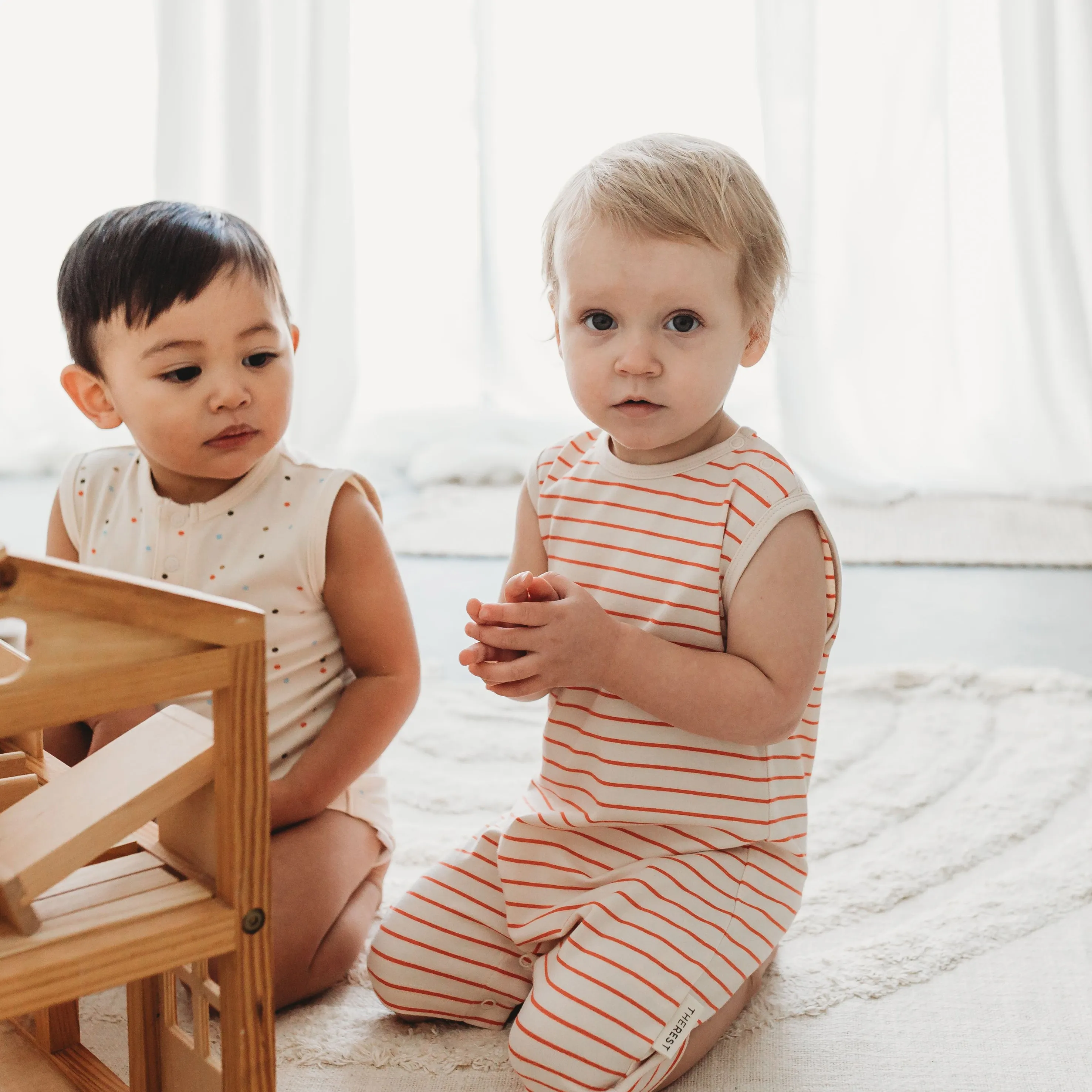Summer Romper - Tigerlily Stripe
