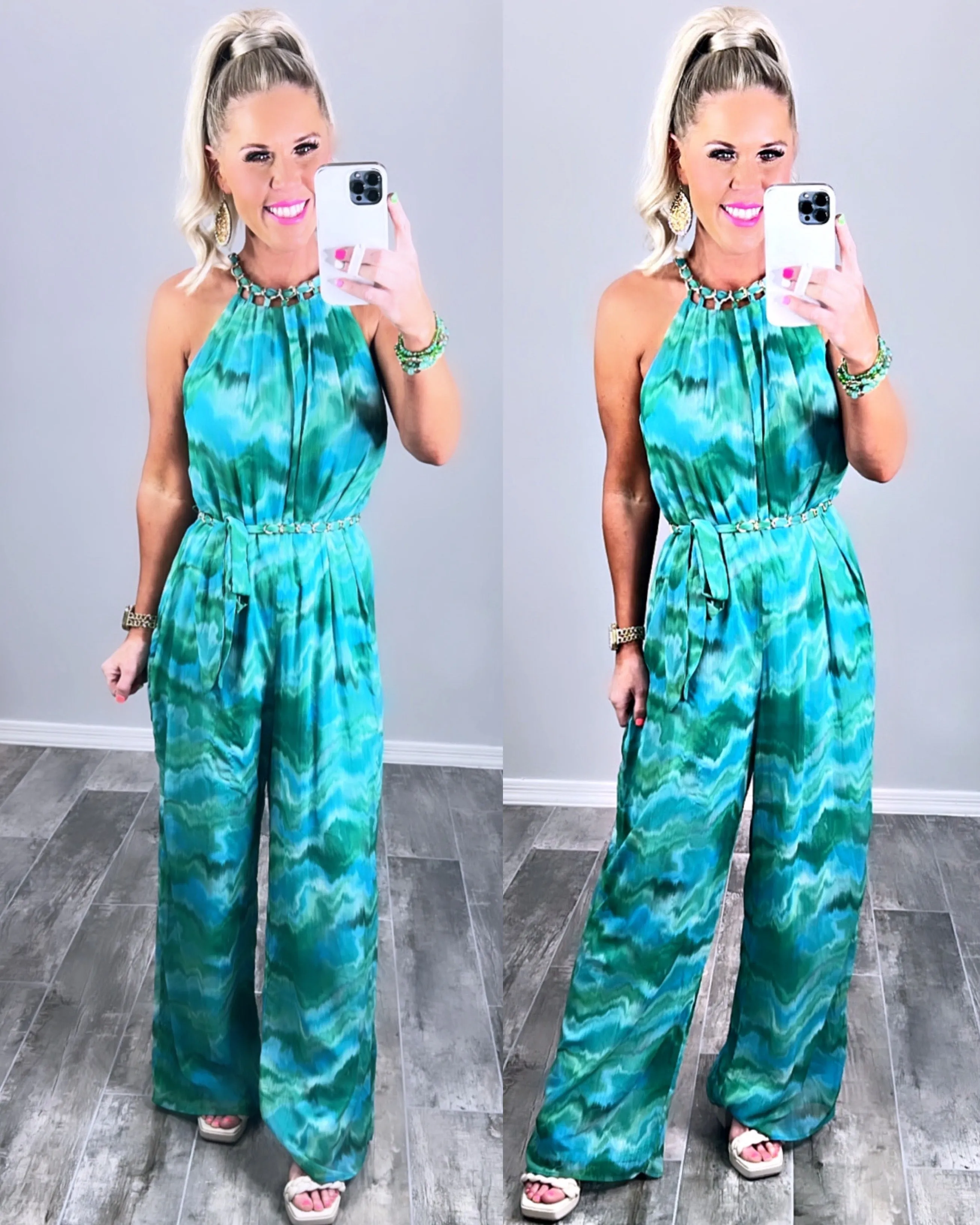 Sun And Done Green Jumpsuit