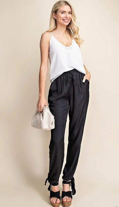 Tasha Tie Leg Pant Black