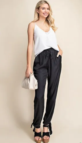 Tasha Tie Leg Pant Black