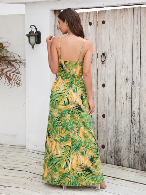 TastyHottie - Breeze Floral Print Spaghetti Strap Maxi Dress