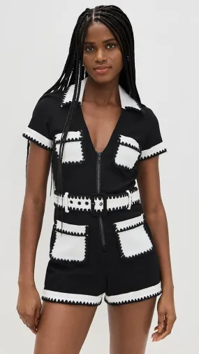 Tempe Romper -Black/White Denim