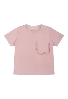 THE NEW - Mädchen T-Shirt mit Rüschen - Bio-Baumwolle (Pink Nectar)