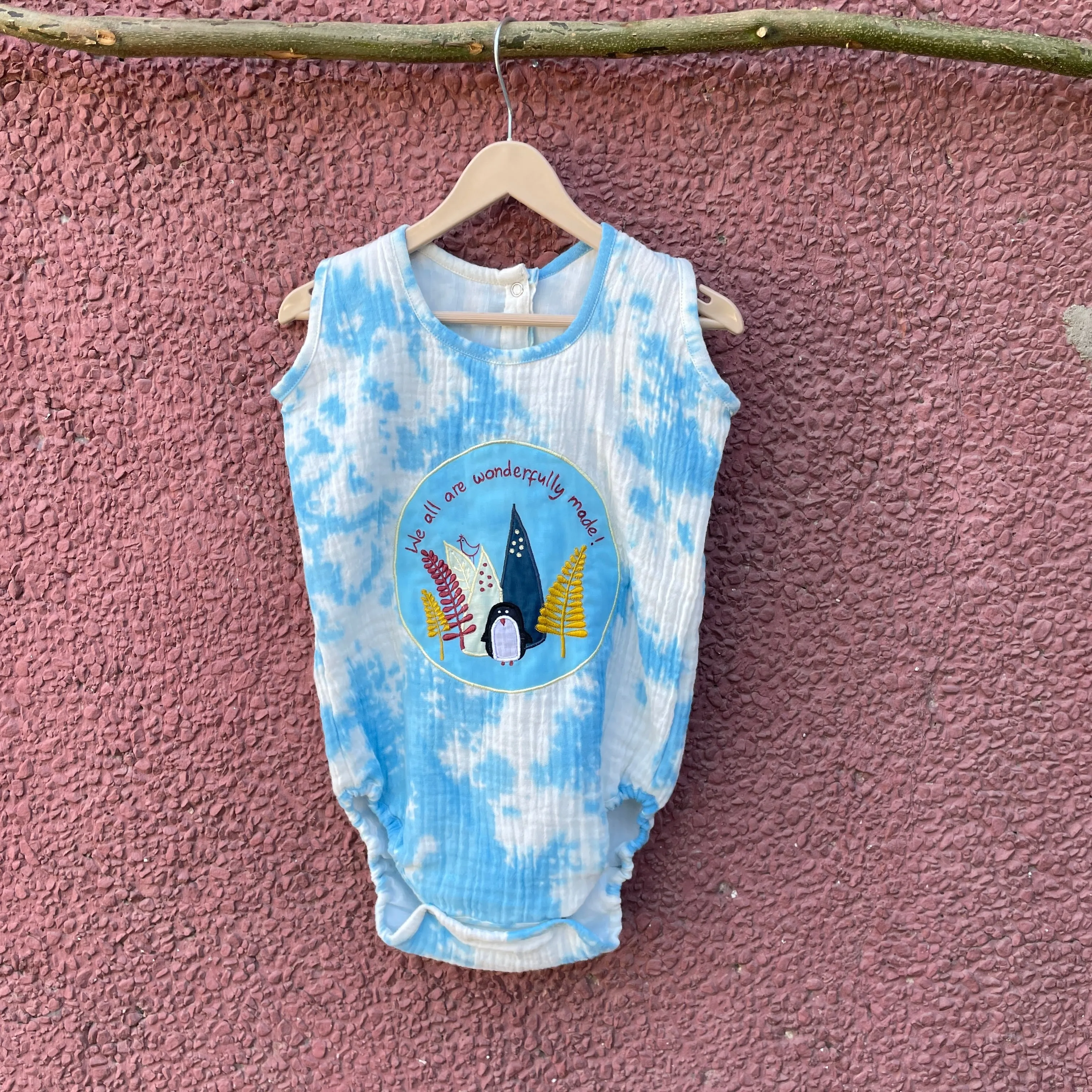 Tie-Dye Penguin Muslin Onesie