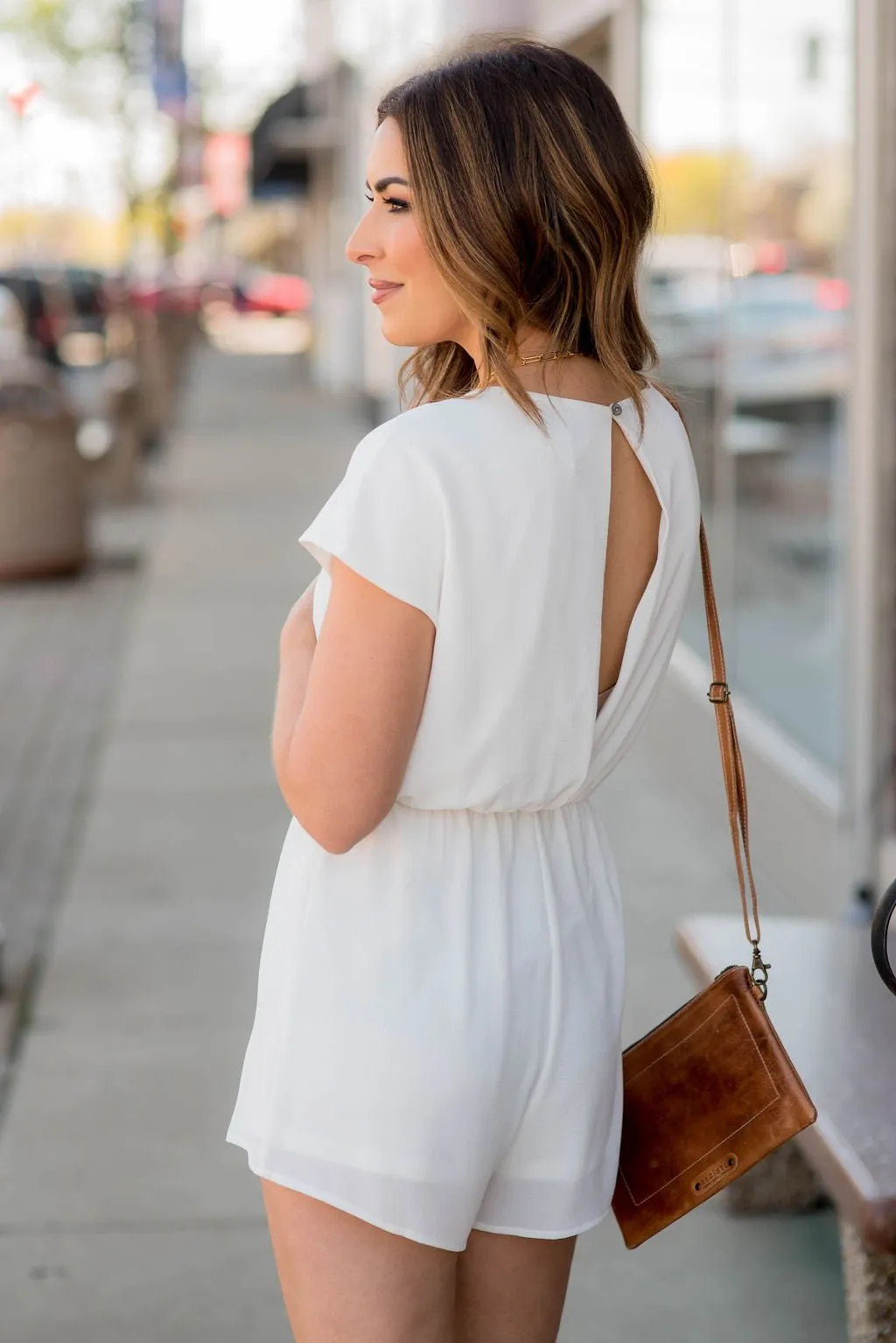 Tie Front Open Back Romper