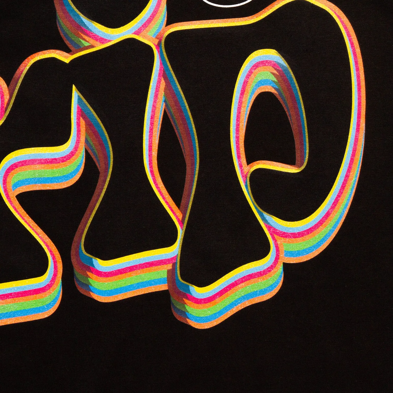 Trippy Front Print - Tshirt - Black